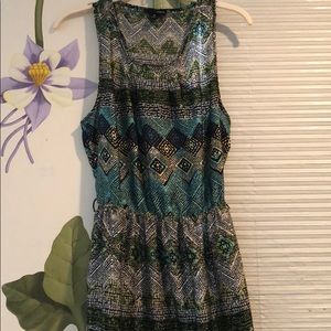 Aqua Tribal Print Dress